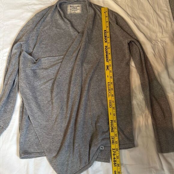 Abercrombie and Fitch womens asymetrical side zip sweater gray size small cozy s - Picture 10 of 11